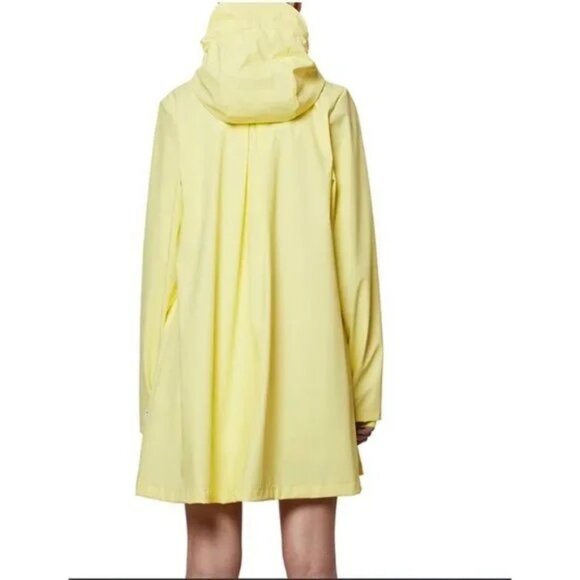 NWT | RAINS 18050 A-Line W Women's Rain‎ Jacket Straw Yellow Size Large - Picture 2 of 5